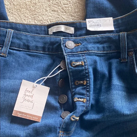 Lauren Conrad NWT high rise skinny ankle jeans 22W - Picture 1 of 8